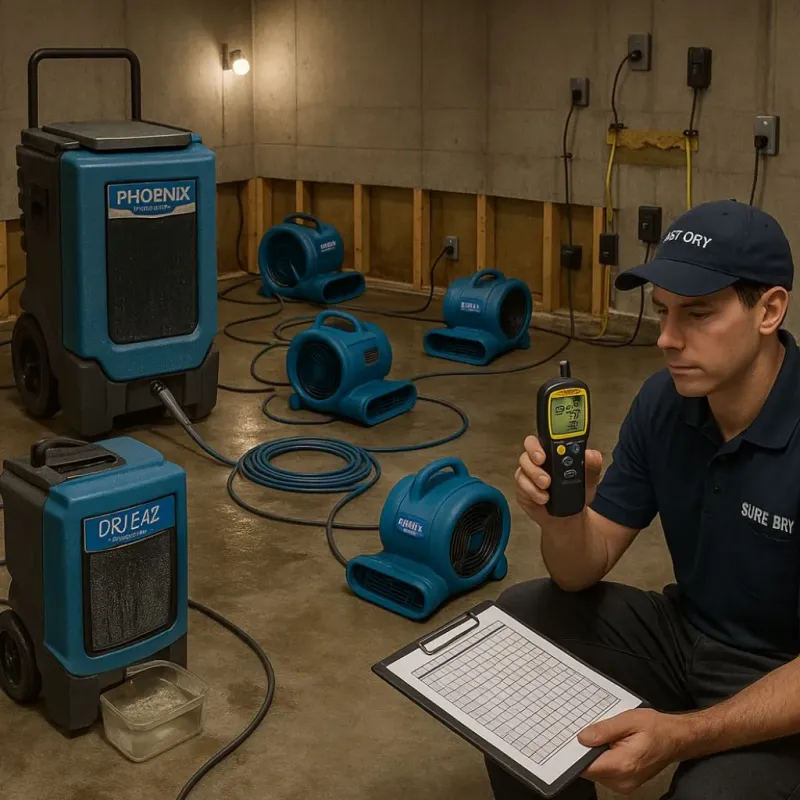 Structural Drying and Dehumidification process in Carson City, MI